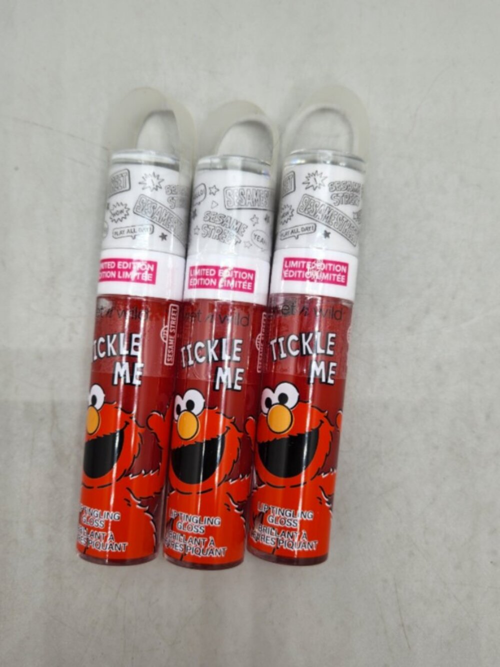 3 Sesame Street Wet N Wild TICKLE ME ELMO Lip Tingling Gloss Limited Edition New